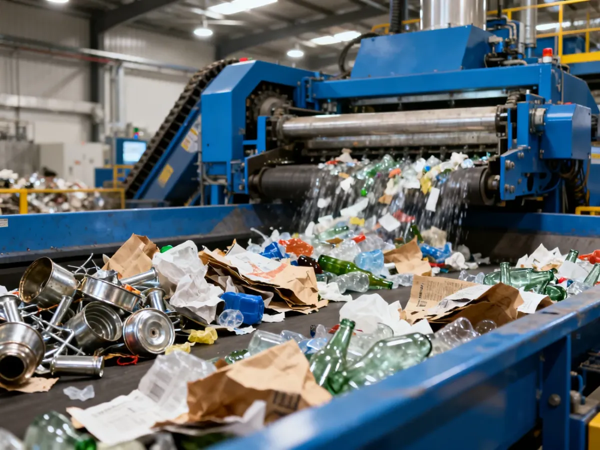 Nowoczesna sortownia odzyskująca metale, plastik, papier i szkło